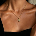 Collier en pierre naturelle Œil de tigre, chaîne pour femme vintage style Maillard