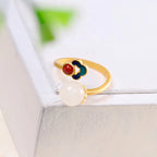 Natural Hetian Jade Cloud Necklace Earrings Ring Set - Soothe Restless Mind