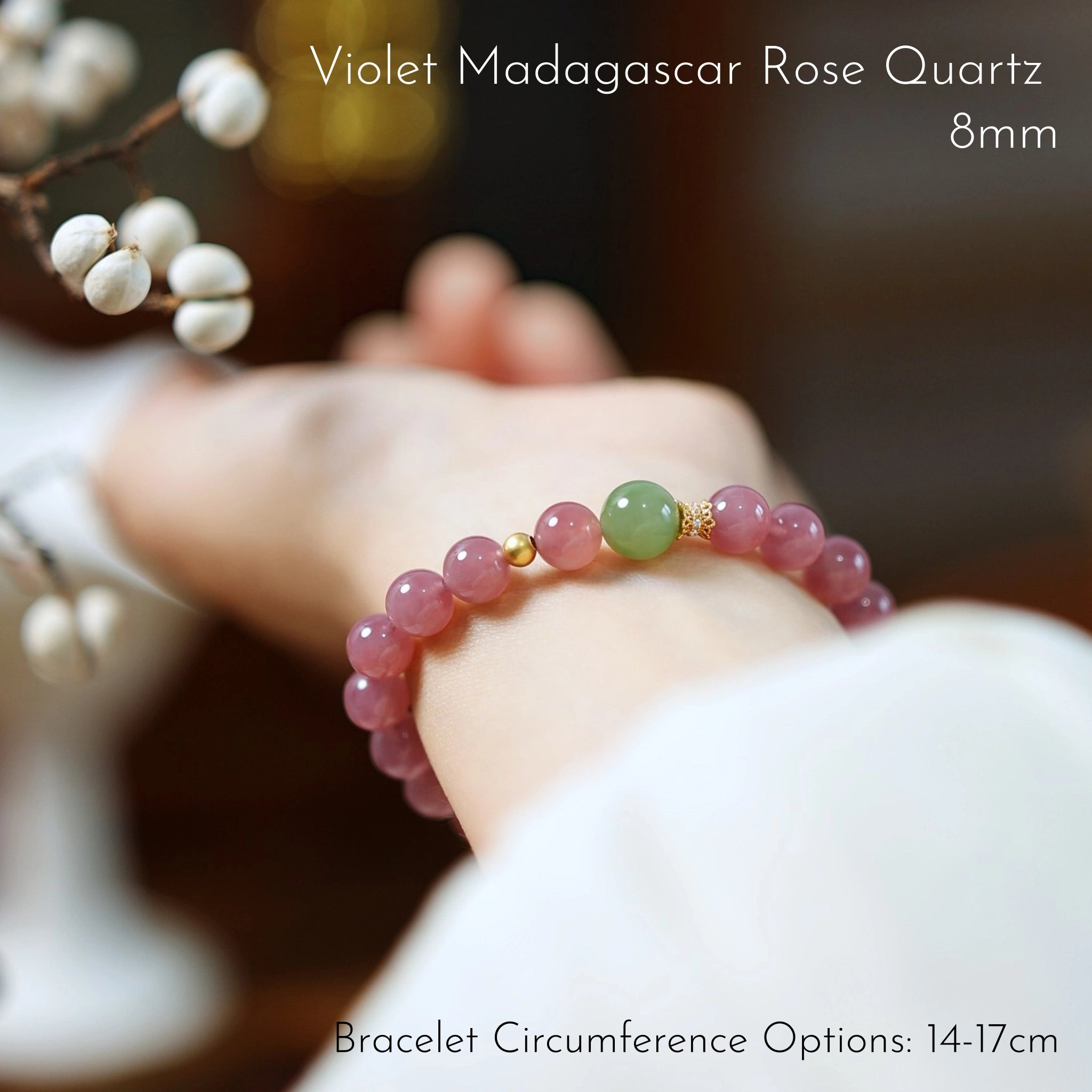 Natural Purple-Pink Jade Stackable Bracelet – Embrace Positive Energy Daily