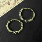 S925 Sterling Silver Four Leaf Clover & Butterfly Handmade Braided Bracelet - Luck & Transformation Energy