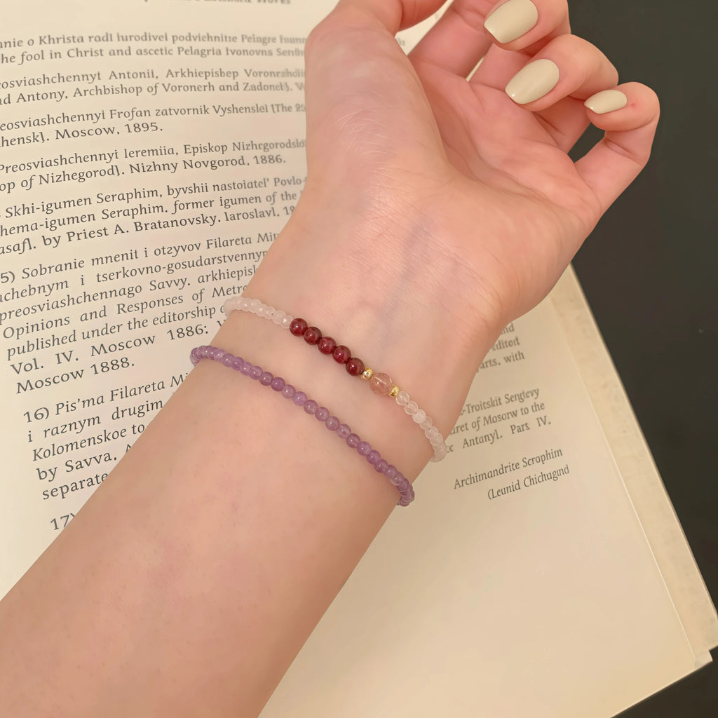 Dainty Natural Crystal Stack Bracelets - Self-Love And Magnetism