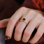 Bague Tigre Œil Rayonnant pour Richesse et Protection — Bague Épingle de Revers Vintage pour Femme