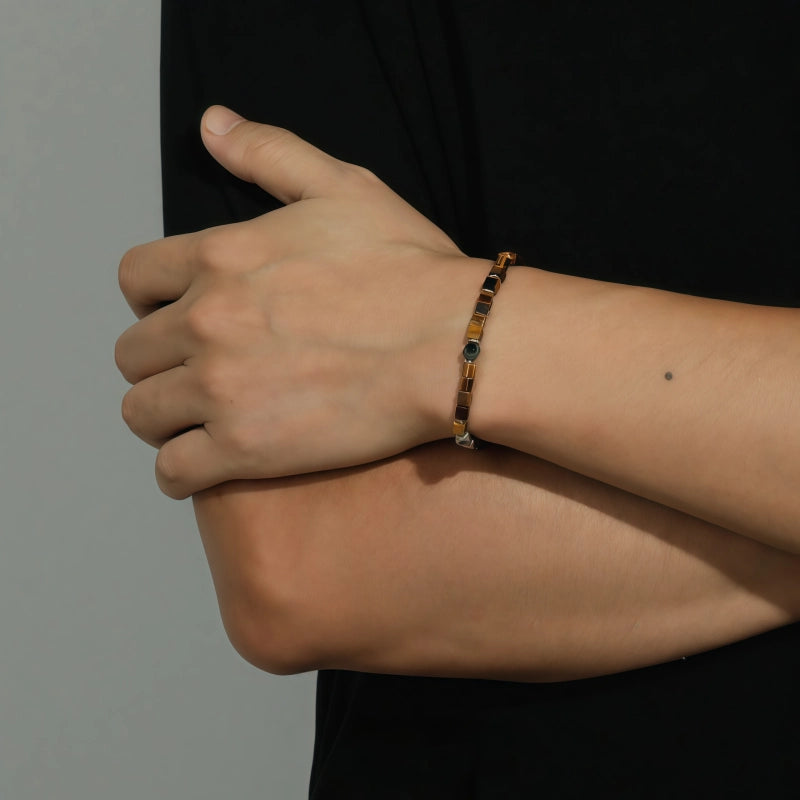 Natural Tiger Eye Bracelet S925 Couple Bracelet - Men's Wealth Attraction Valentine's Day Gift