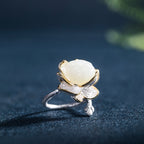 Bague Lotus en Jade Hetian - Paix Intérieure & Énergie Pure