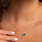 Necklace | You and Me Two Stone Pendant | Sterling Silver Romantic Jewelry
