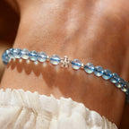 Aquamarine Sterling Silver Bracelet – Activate Throat Chakra, Clear Expression, Attract Benefactors