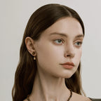 Boucles d'oreilles clous Gourde Dorée Oeil de Tigre — Bijoux Porte-Bonheur