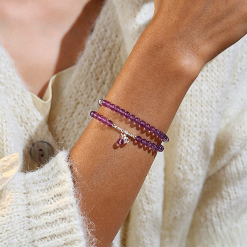 Natural Amethyst Lily of the Valley Bracelet – Open Wisdom, Attract Benefactors