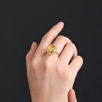 Big Natural Crystal Citrine Ring - Inner Prosperity, Wealth and Good Fortune