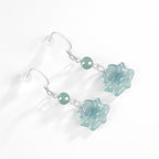Boucles d'oreilles Jade Lotus Bleu Éclairant