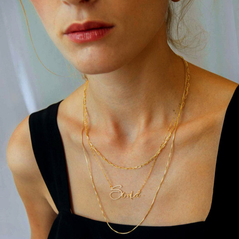 Personalized Initial Pave Diamond Name Necklace | Minimalist High-End Letter Jewelry