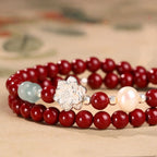Lotus Natural Cinnabar Bracelet - Grow Through What You Go Through