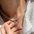 Teardrop Sky Natural Aquamarine Necklace - Find Inner Peace