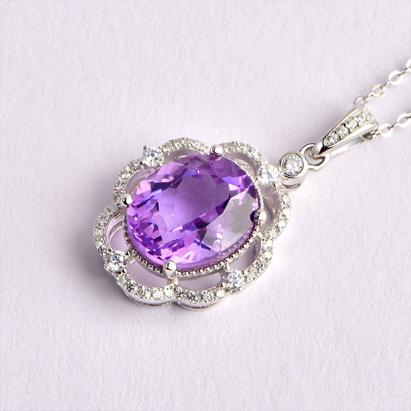 Collier en cristal naturel Violet Hush
