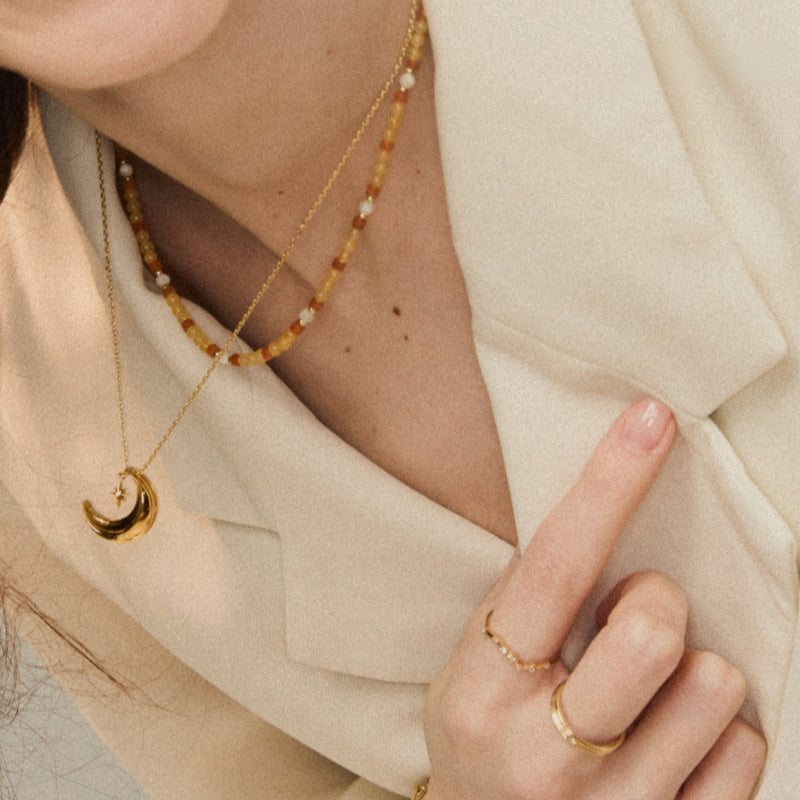 Moon & Star Gold Necklace - Boost Your Personal Vibe