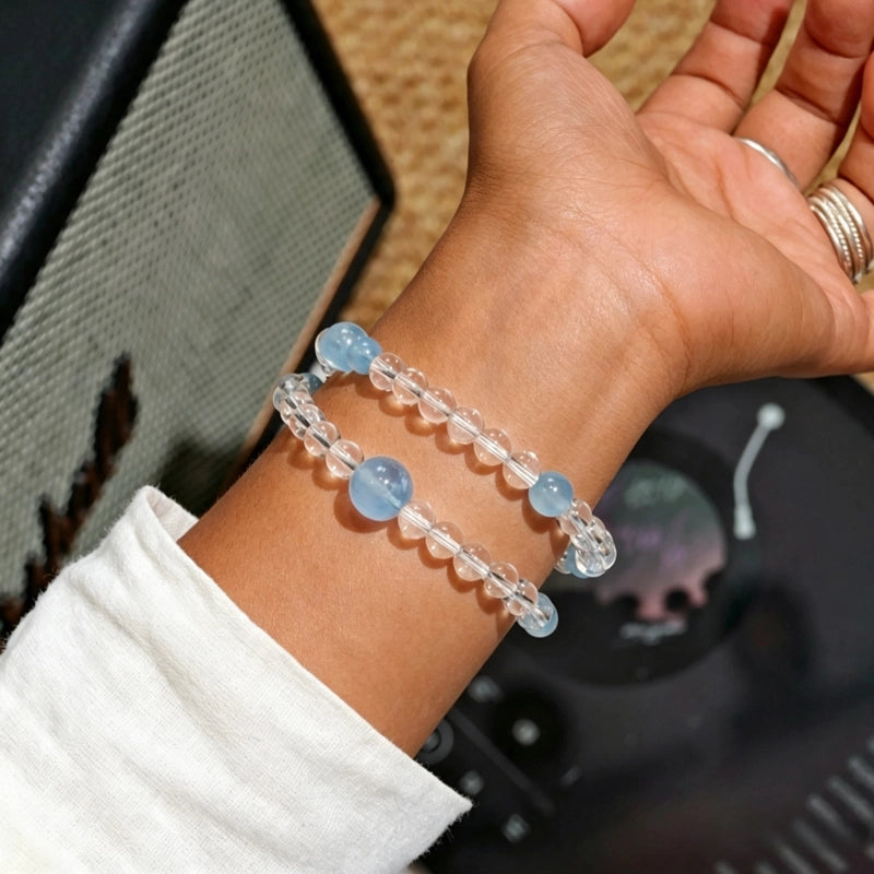 Natural Crystal Energy Bracelet, Choose Metal/Wood/Water/Fire/Earth - Smooth Days Ahead