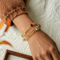 Natural Yellow Phantom Citrine Mixed Gem Multi-Loop Wealth Bracelet - Boost Steady Income & Career
