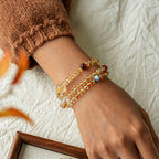 Bracelet de richesse multi-boucles en citrine fantôme jaune naturel et pierres précieuses mélangées - Booste les revenus stables et la carrière