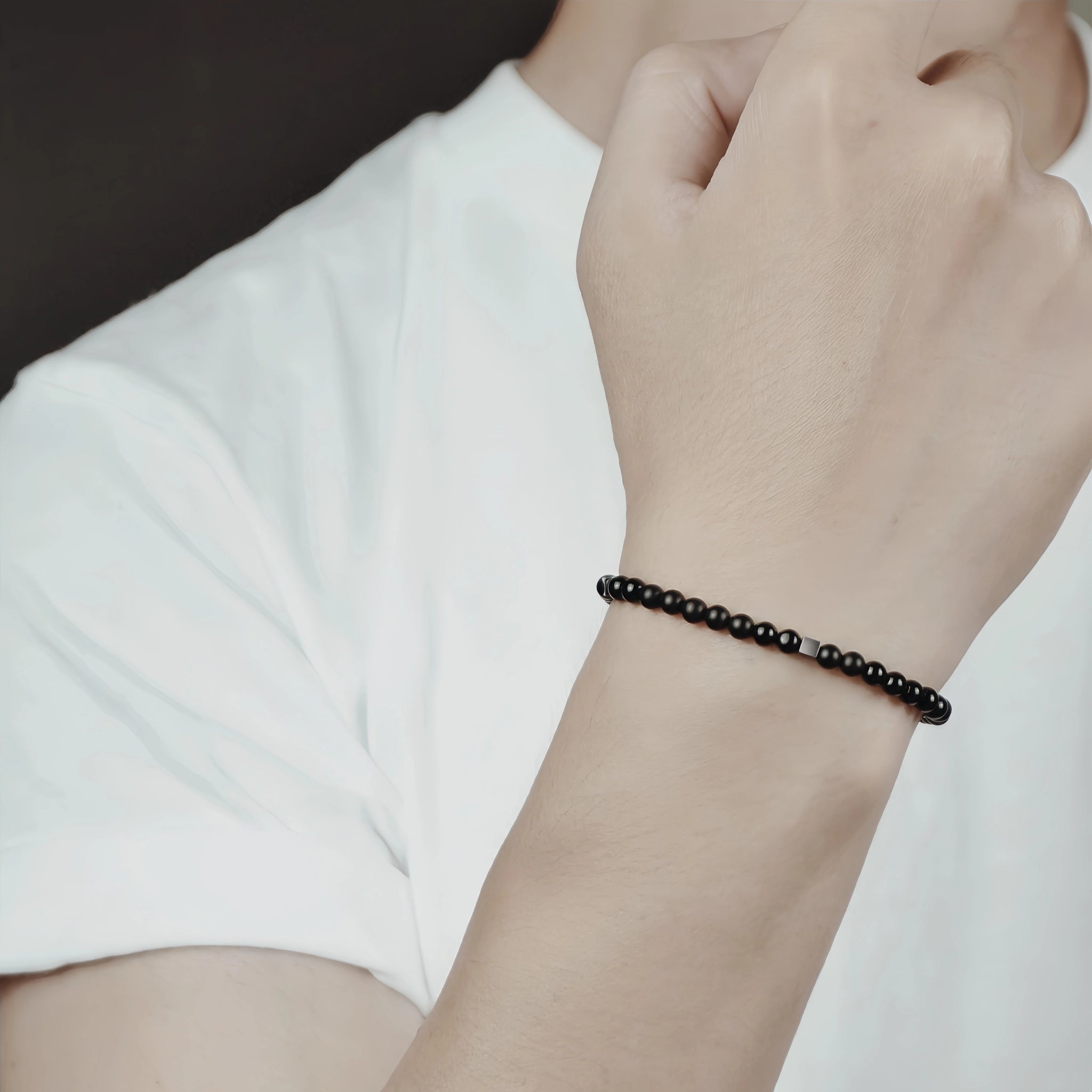 Thin Natural Stone Bracelet for Men & Women - Earth Energy & Minimal Daily Wear