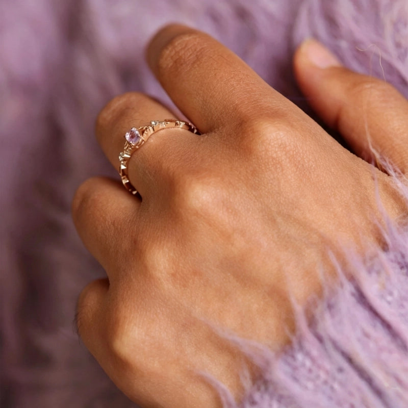 Natural Amethyst Ring - Violet Glow Eases Restless Minds