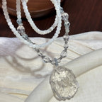 Collier Renard à Neuf Queues en Quartz Clair – Sagesse, Protection, Abondance