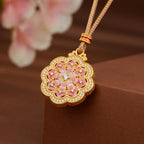 Collier Lotus Rose de Fortune Auspicieuse