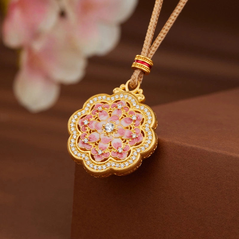 Collier Lotus Rose de Fortune Auspicieuse