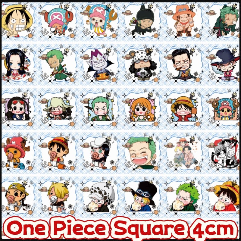 One Piece Square 4cm Acrylic Charms for DIY match game-open in live