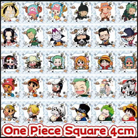 One Piece Square 4cm Acrylic Charms for DIY match game-open in live