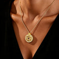 Golden Lotus with Amethyst Necklace - Rebirth & Renewal