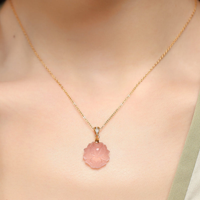 Rose Quartz Nine-Tailed Fox Necklace– Attract Love, Boost Charm, Open Heart