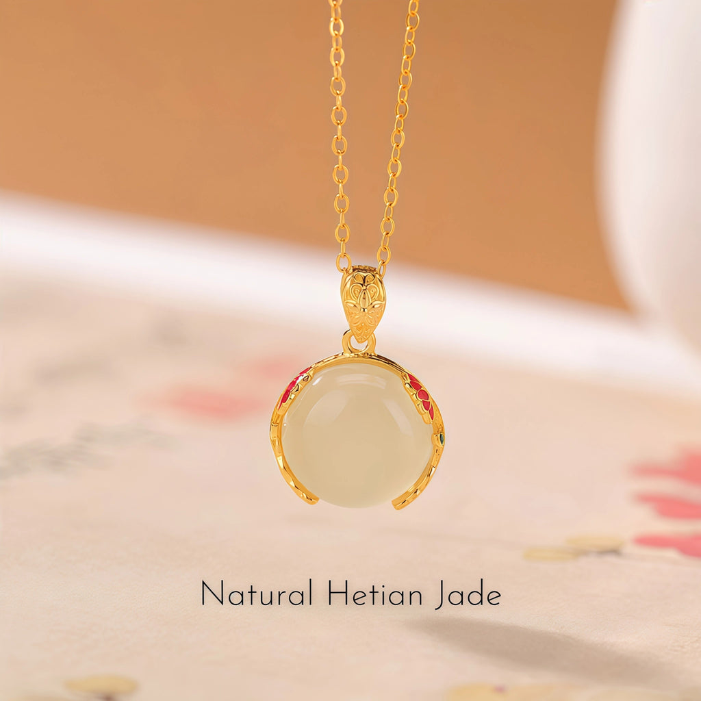 Minimalist Natural Hetian Jade Pendant Necklace - Peace & Perfection