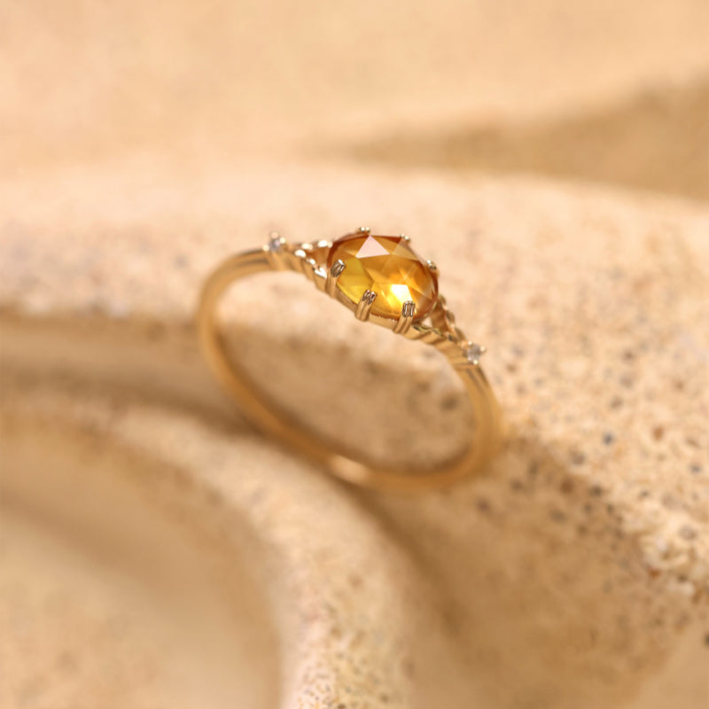 Natural Citrine Ring - Strengthens Money-Magnet Aura