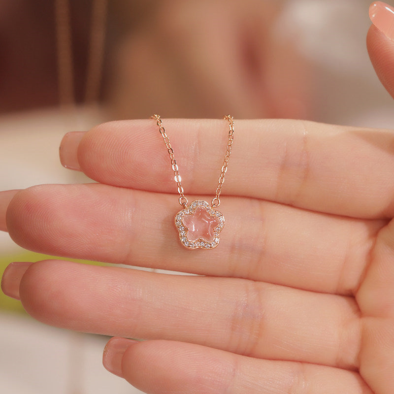 Starlight Sakura Natural Crystal Necklace - Beauty & New Beginnings
