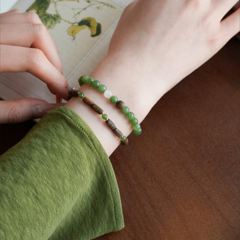 Natural Hetian Jade Bracelet - Pure Aura White Jade Accent Piece