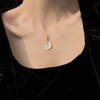 Magical Starry Moon Rabbit Necklace — Cute Bunny on Moon Star Pendant