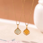 Luxury Gold Square Pendant Necklace - Stability & Protection
