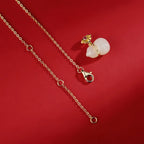 Nephrite Lotus & Gourd Necklace - Symbol of Purity and Blessings