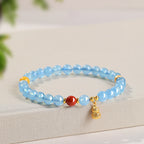 Bracelet en aigue-marine naturelle « Gourde de fortune »