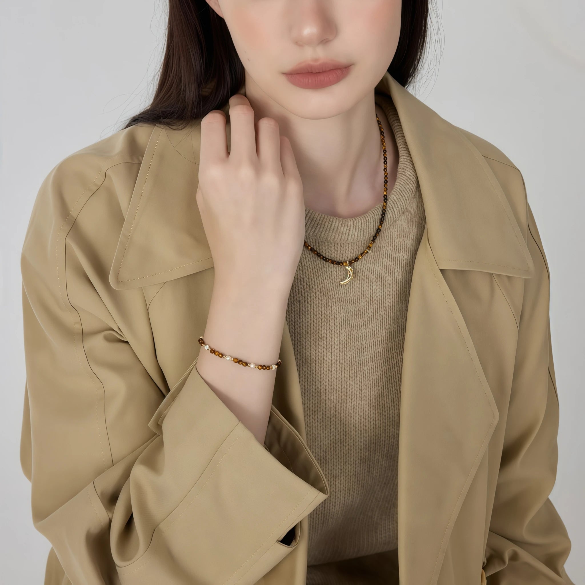 Collier en cristal naturel couronne vintage