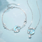Aurora Crescent Starlight Double Layer S999 Bracelet - Carry Cosmic Blessings With You