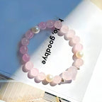 Natural Rose Quartz & Freshwater Pearl Bracelet - True Love Prelude