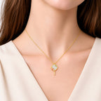 Blooming Begonia Hetian Jade Pendant Necklace - Joy & Good Fortune