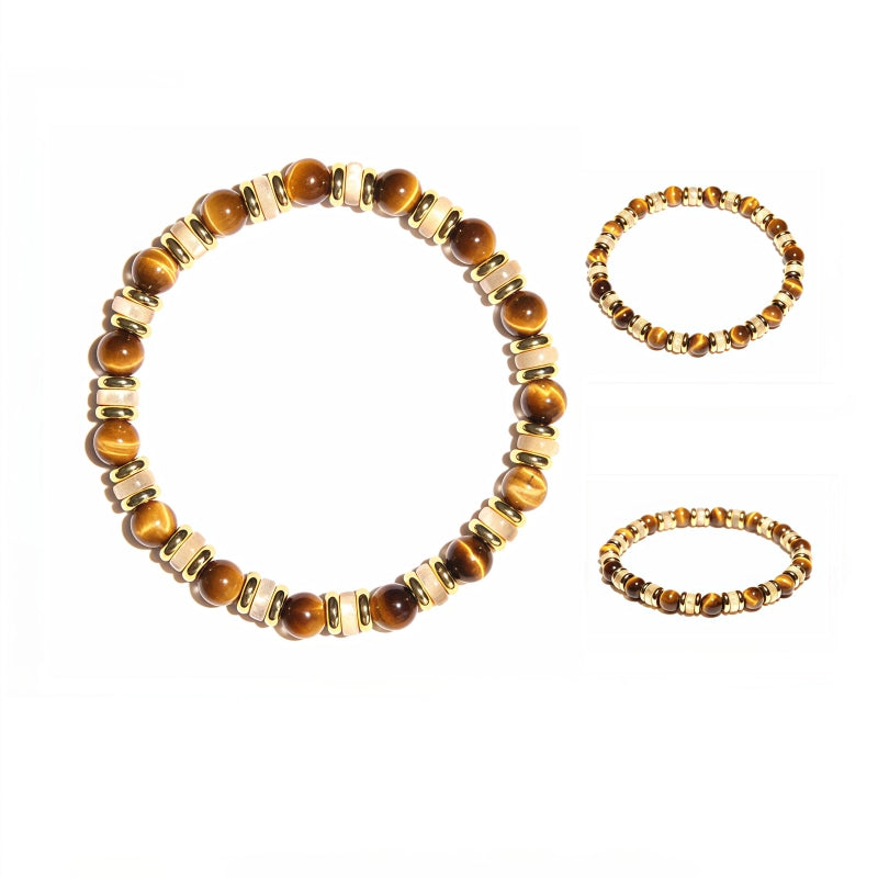 Bracelet en pierre naturelle œil de tigre, bracelet de perles de niche pour couples, cadeau pour hommes et femmes