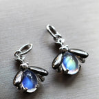 Pendentif Trèfle à quatre feuilles bleu en cristal naturel – Cadeau porte-bonheur pour elle / Maman