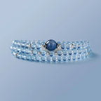 Bracelet manchette en aigue-marine « Larmes de Sirène »