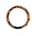 Natural Flat Disc Black Onyx & Tiger Eye Bracelet for Men - Attract Wealth & Stabilize Career, Valentine Gift for Boyfriend