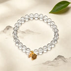 Bracelet Lotus en Cristal Clair – Protection Spirituelle et Mala Attire-Argent