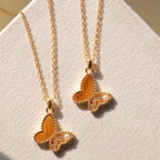 Collier Papillon en Œil de Tigre - Liberté et Succès