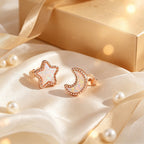 Moon Star Opal Rose Gold Earrings - Positive Energy Chase Negativity